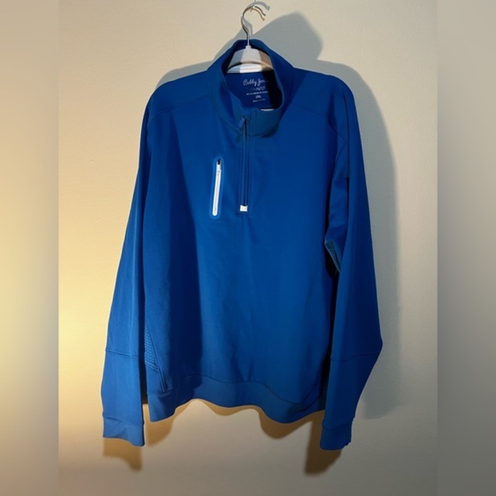 Bobby Jones Sweater Mens Blue X-H20 Golf Quarter Zip Pullover Sweatshirt 2XL